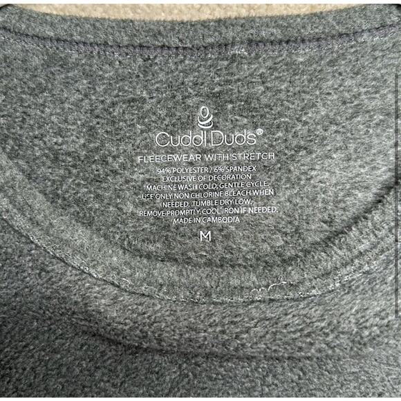 Cuddl Duds: Gray Fleece Matching Set - Picture 3 of 7